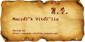 Maczák Vitália névjegykártya
